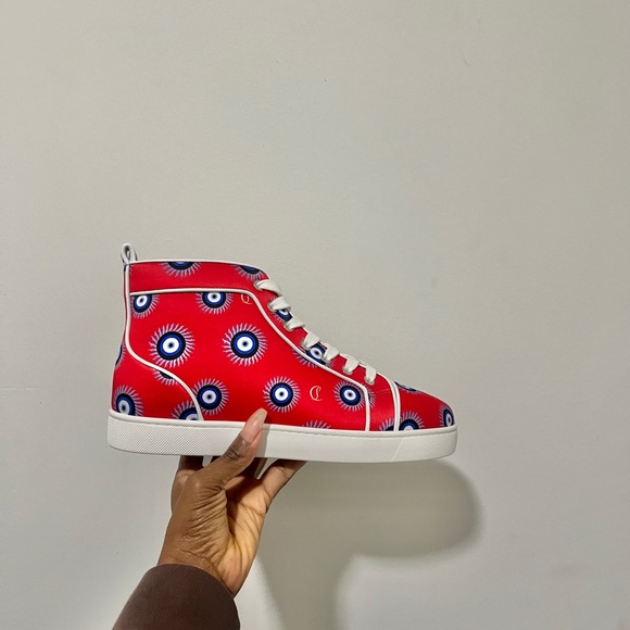Christian Louboutin High Top Printed Sneakers